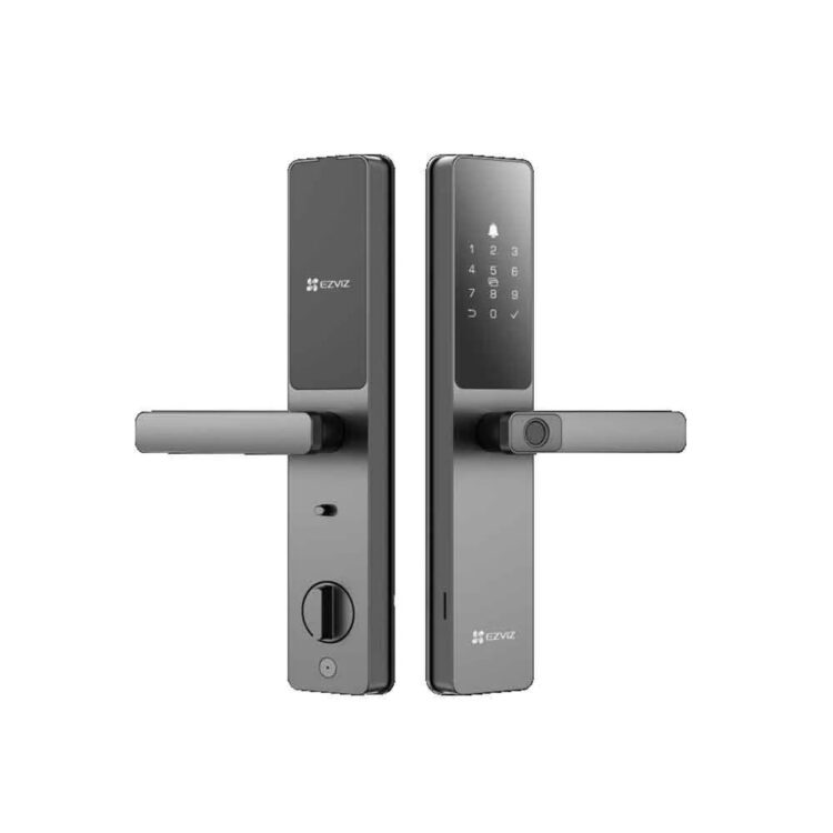 Fechadura Digital Inteligente Ezviz Cartão Senha Dl05 Wifi Cor Cinza